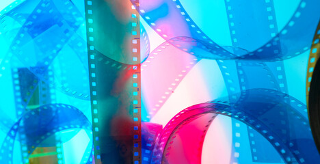 colored abstract background with film strip