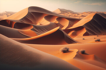 Fototapeta na wymiar desert sand dunes landscape 