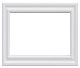 White empty picture frame isolated on transparent background