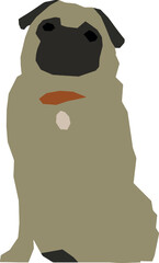 Silhouette Pug Dog Sitting 1 illustration vector	