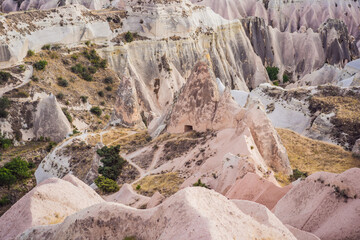 Meskendir Valley, Pink Valley. Cappadocia Turkey. Travel to Turkey concept