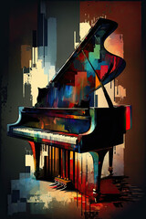 abstract baby grand piano design - generative ai