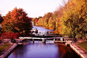 Fototapeta na wymiar Rideau Canal Locks, Ottawa
