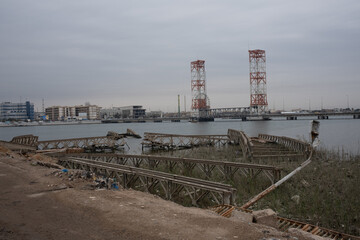 Basrah, iraq - February 15, 2023: footage on the river side of Shatt Alarab river in Basrah city