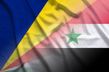 Seychelles and Syria political flag international contract SYR SYC