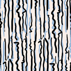 Seamless hand draw illustration minimal lines, brush stripes, geometric pattern.