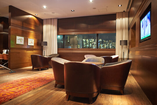 HONG KONG - MAY 31, 2015: interior shot of lounge area in The Empire Hotel Hong Kong - Causeway Bay, owned and managed by Asia Standard Hotel Group Ltd.