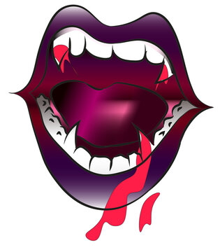 Labios y dientes de vampiro