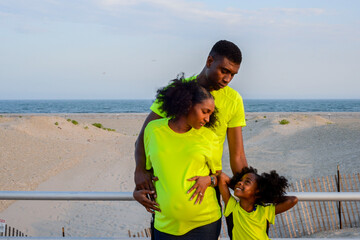 family by the beach