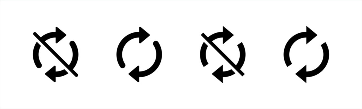 rotating arrow icon. sync arrows symbol. exchange, convert, circular, cyclic arrows, recurrence, flip, reverse sign, vector illustration