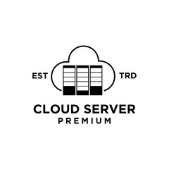 Cloud server logo icon design illustration template