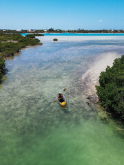 clear kayaking in the ocean