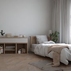 Fototapeta premium Modern bedroom concept chillout concept. Generative AI