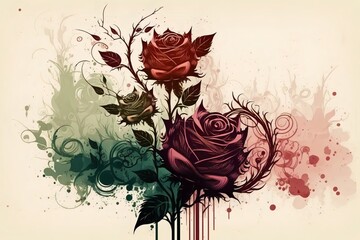 Abstract illustration of roses