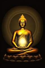 Gold Buddha Statue, GENERATIVE AI
