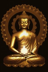 Gold Buddha Statue, GENERATIVE AI
