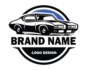 Fototapeta premium Pontiac GTO Judge car logo. American Muscle Car Graphics. Best for badges, emblems, icons, design stickers, posters, wall art, cards and clothing prints. available in eps 10.