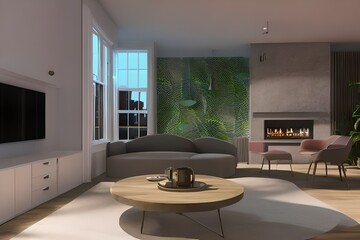 living room in 3d