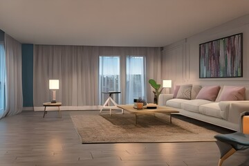 living room in 3d