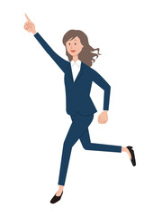 走るビジネスウーマン