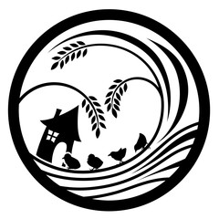 家紋風デザイン / ひよこ © Kamon Art