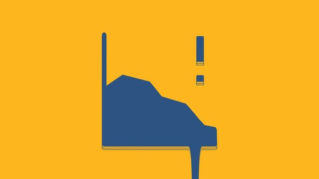 Blue Financial growth decrease icon isolated on orange background. Increasing revenue. 4K Video motion graphic animation
