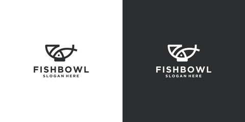 fish design seafood design template with bowl and fish combination bowl
