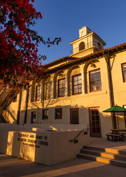 Los Angeles, CA - October 18 2021:   Evening Light On The Student Union At Occidental College