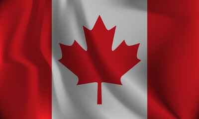Flag of Canada, with a wavy effect due to the wind.