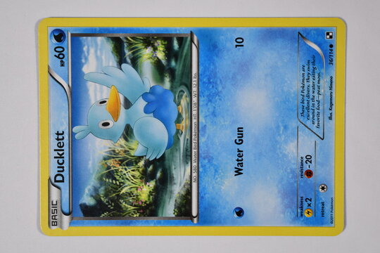 Pokemon trading card, Ducklett.