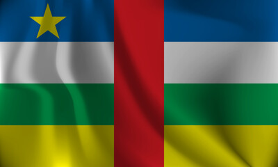 Fototapeta premium Flag of CAR, with a wavy effect due to the wind.