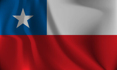 Flag of Chile, with a wavy effect due to the wind.