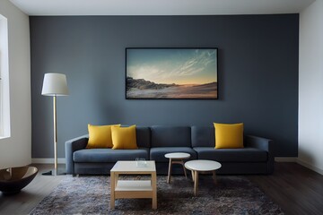 modern interior with copy space wall. generative ai