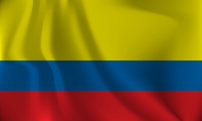 Flag of Colombia, with a wavy effect due to the wind.