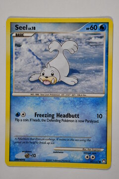 Pokemon trading card, Seel.