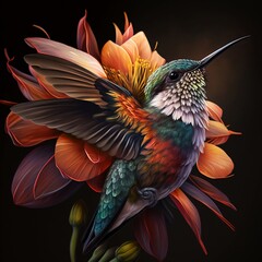 Fototapeta premium hummingbird and flower