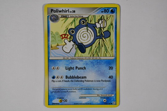 Pokemon trading card, Poliwhirl.