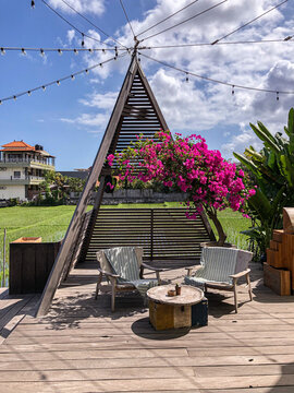 The Beautiful Parachute Cafe at Bali