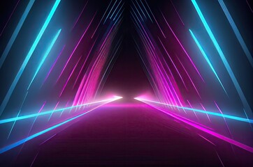 Futuristic Neon Purple Blue Background Generative AI
