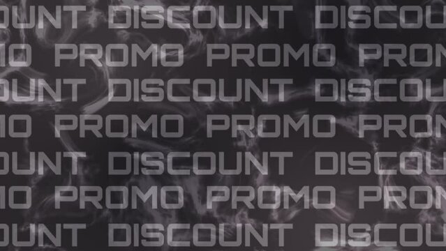 promo discount running text liquid background