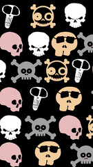 set of funny skulls