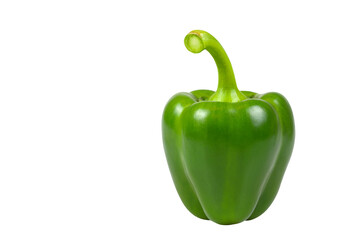 Green bell pepper isolated on transparent background png file