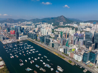 Top view of Hong Kong city