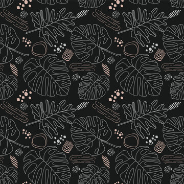 Hand drawn floral seamless pattern