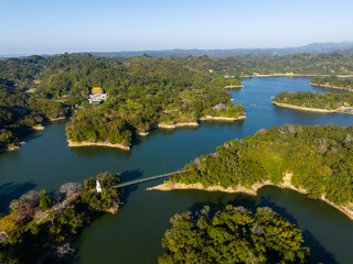 Top view of the Minute reservoir in Miaoli of Taiwan