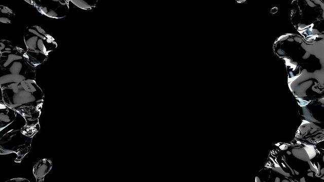 Water spins around. water element background on Alpha Channel and Green Screen. Space on center for text or banners.