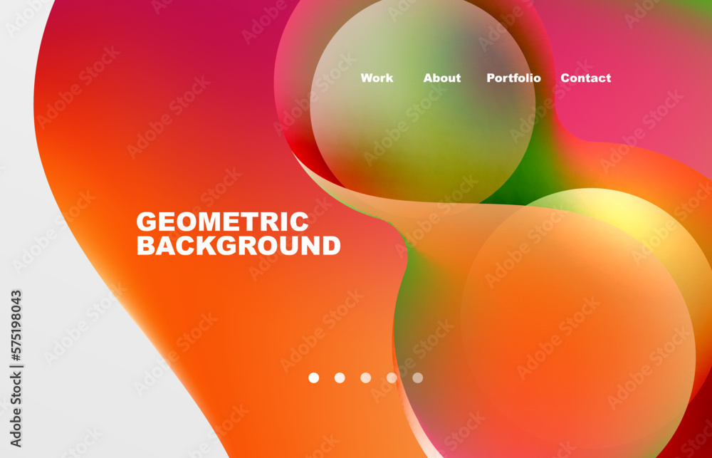 Fototapete Abstract liquid background for your landing page design. Web page for website or mobile app wallpaper