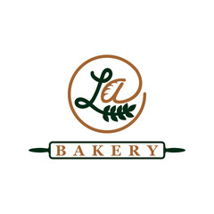 Monoline cake logo with the letter L A