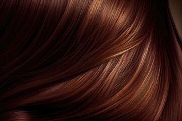 Brunette Colored Hair Texture Background Generative AI