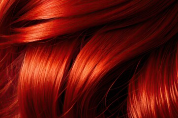 Red Colored Hair Texture Generative AI